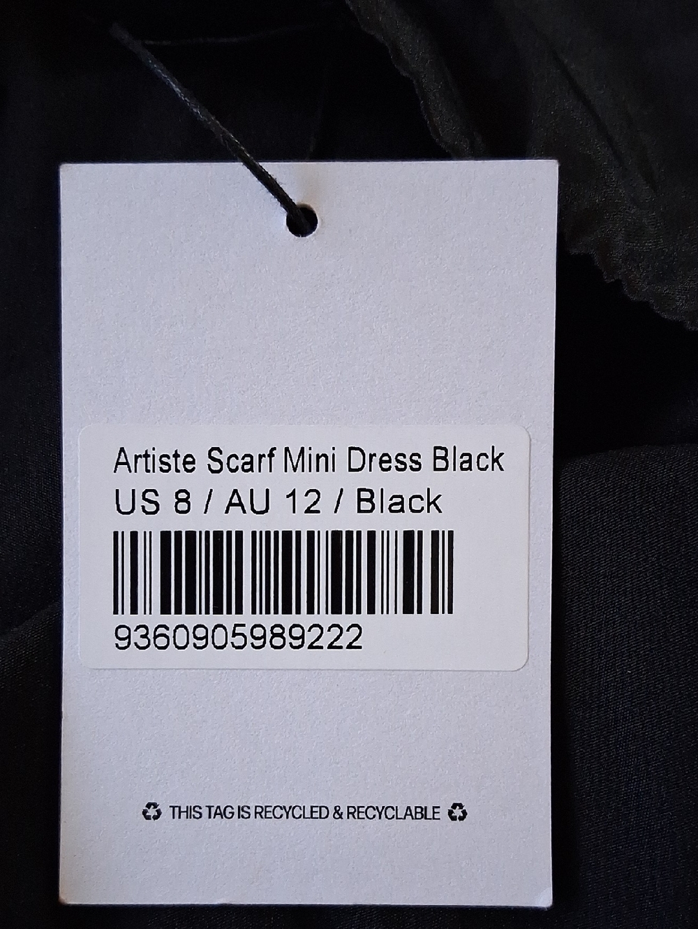 NWT Princess Polly Strapless Bodycon Black Artiste Scarf Mini Dress Size 8 - Picture 5 of 8